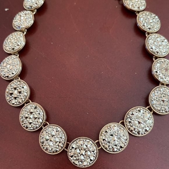 2pc set costume jewelry necklaces, one rhinestones, one blue beads. - Picture 5 of 5